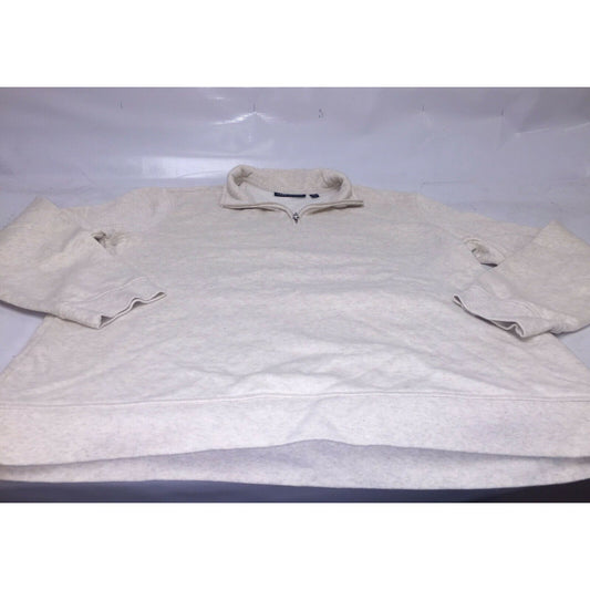 JOHN ASHFORD Mens Large Sweater Pullover Sweatshirt Heather/White