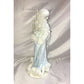 Porcelain Christmas Angel on Base White Fur & Blue Gem Beads Gown Unbranded  A+ Stuff Dolls