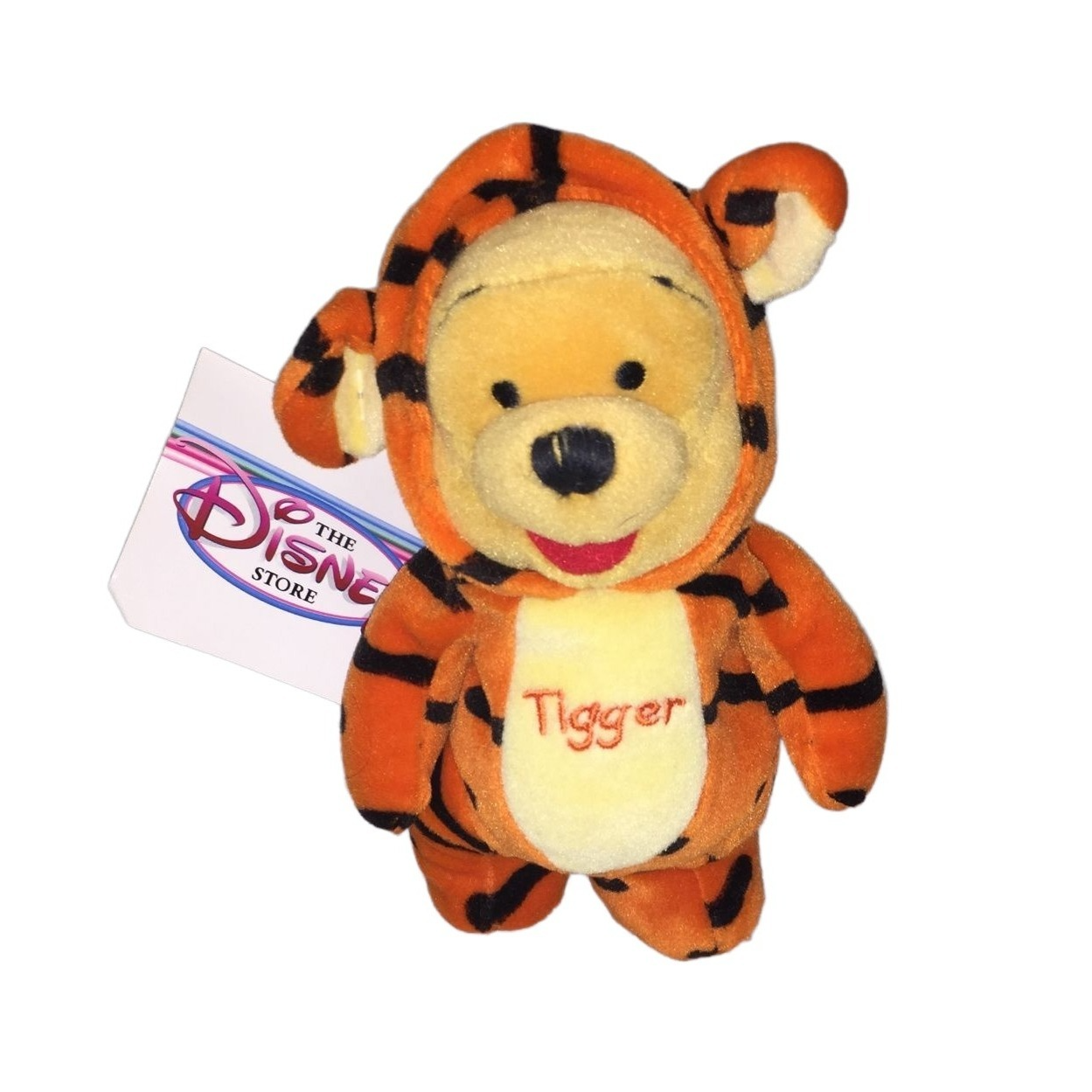 Pooh as Tigger 8" - 1999 - The Disney Store WInnie the Pooh Beanie Toy