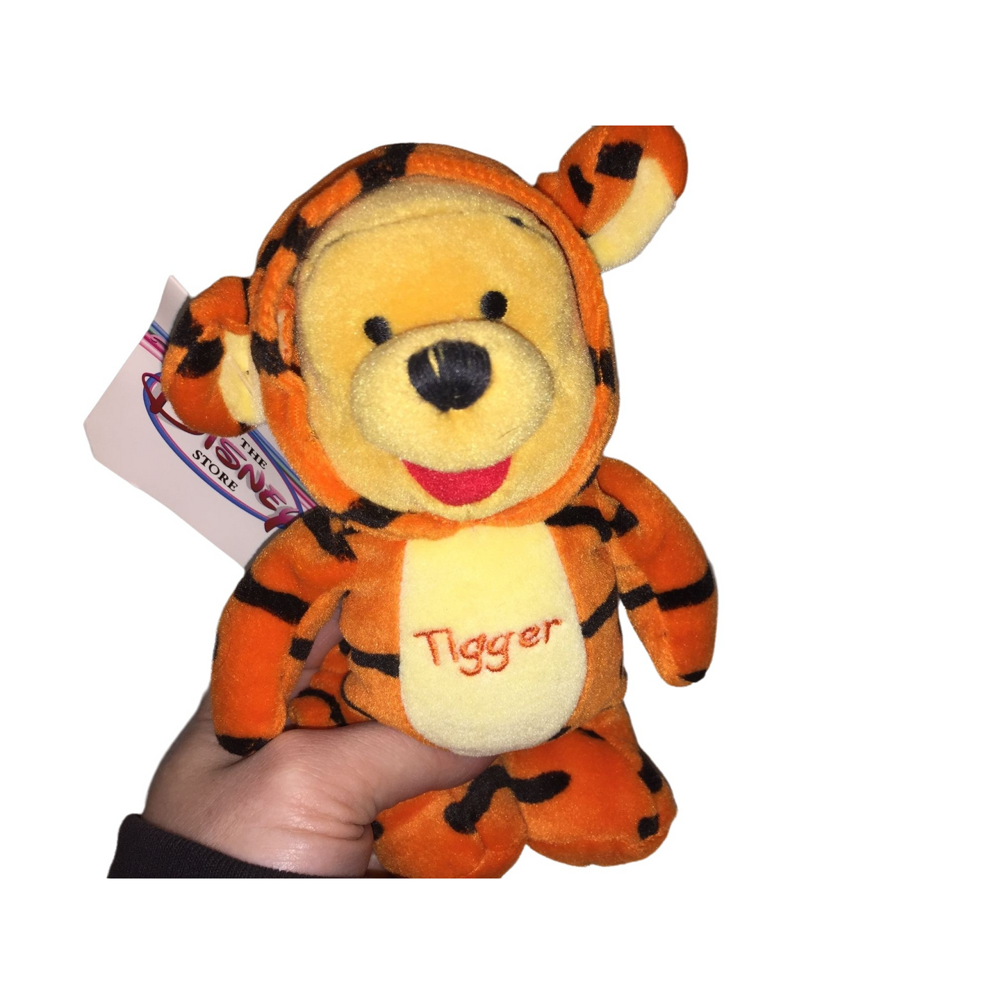 Pooh as Tigger 8" - 1999 - The Disney Store WInnie the Pooh Beanie Toy