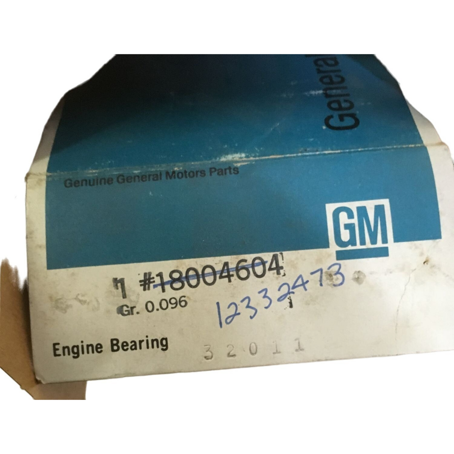 Genuine NOS GM vintage Auto  Part no 18004604 - or 12332473 - ENGINE BEARING - GR 0.096  - Discontinued General Motors OEM Part