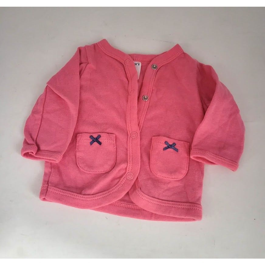 Carters Infant jacket 3 mos - pink with blue bows on pockets