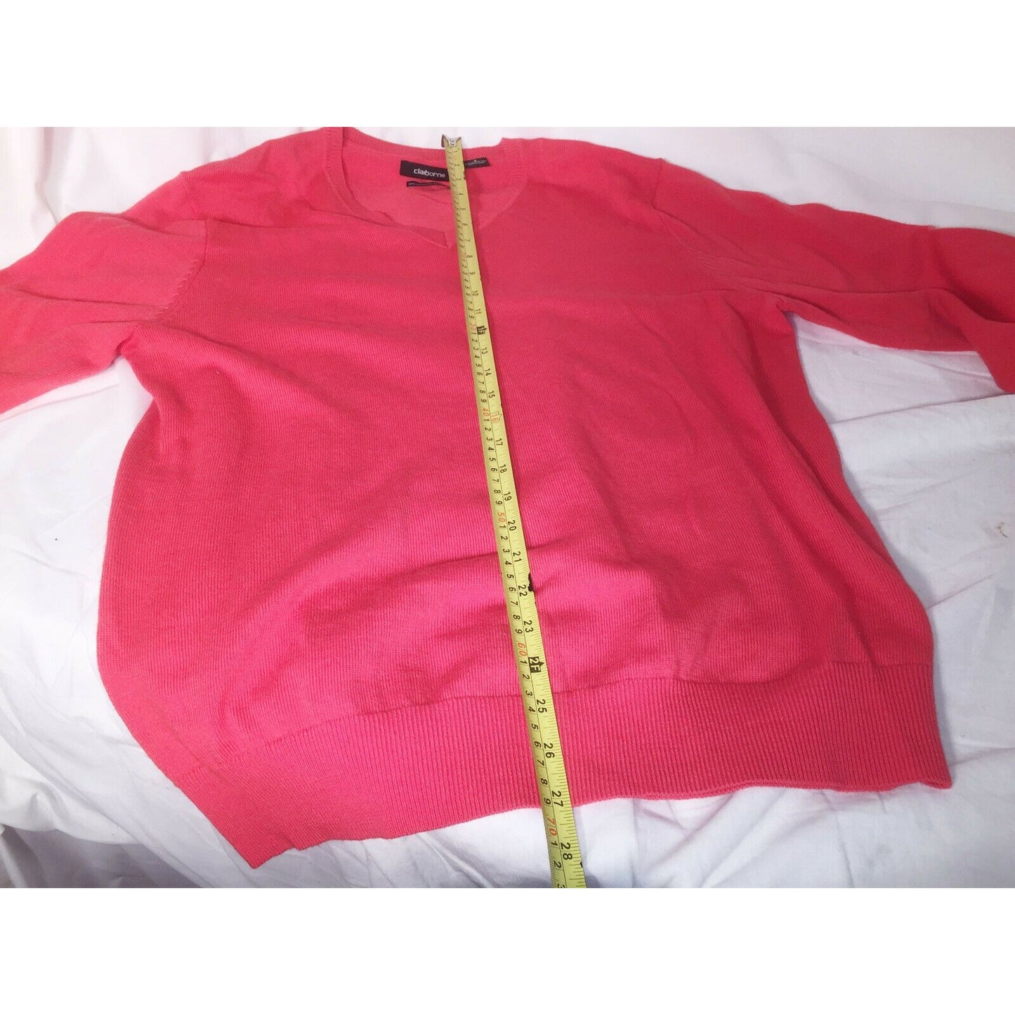 LIZ CLAIBORNE Women's Coral Pink MERINO WOOL Sweater Size Small