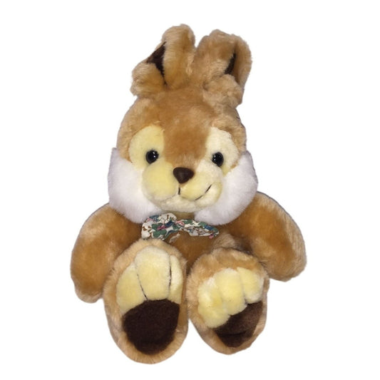 Vintage Cuddle Wit - Tan and brown easter bunny with bow tie Plush - Stuffed Animal