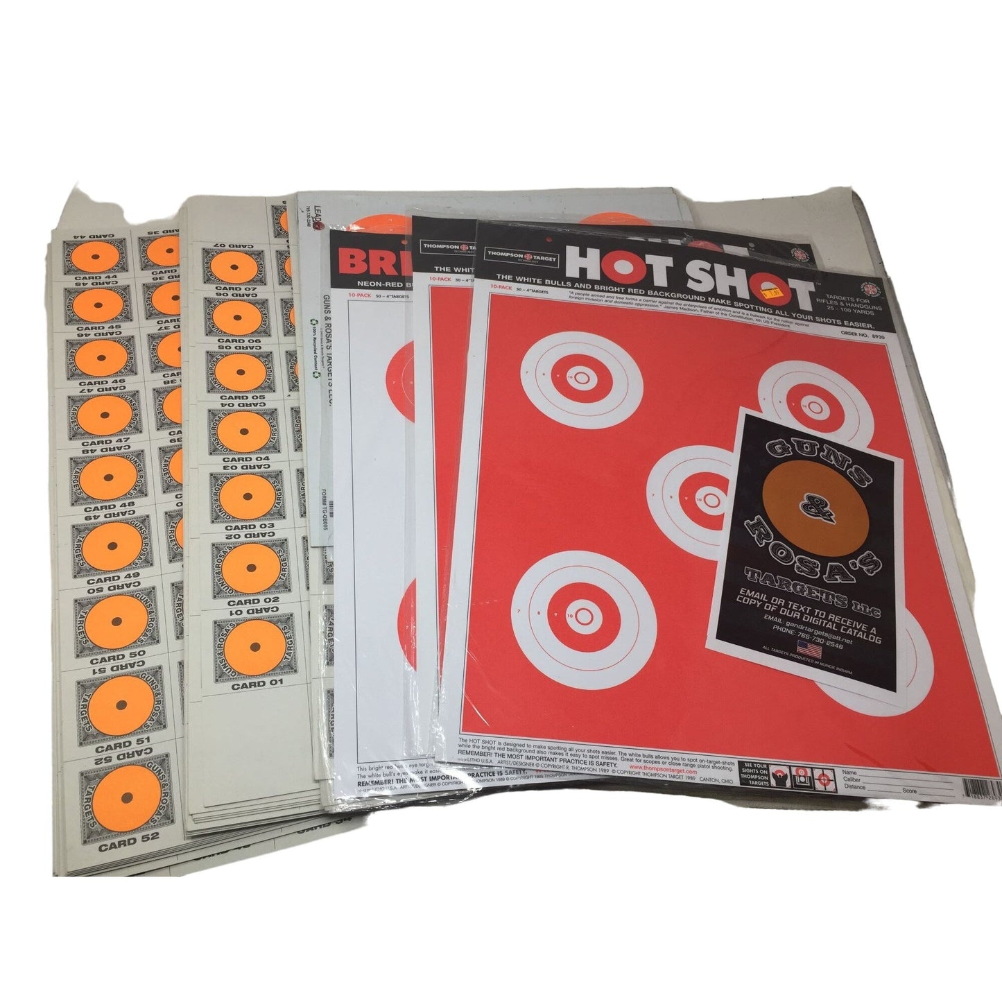 Large Lot of Paper Shooting Targets and Games - Lead Hot Poker, Hot Shots, Guns and Rosa's Targets Inc