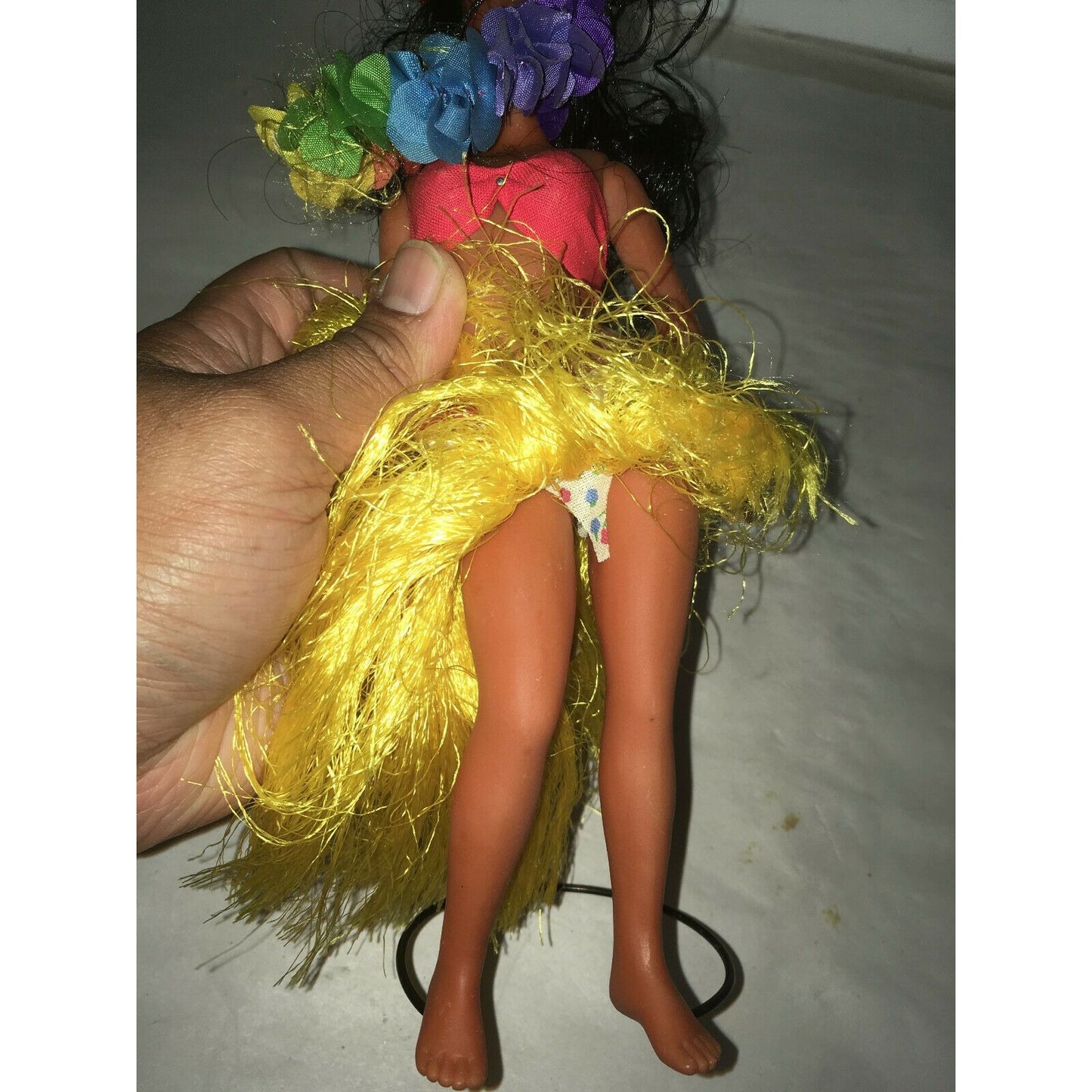 Vintage Hawaiian Hula Dancer Doll Authentic Clothing Lei Dancing