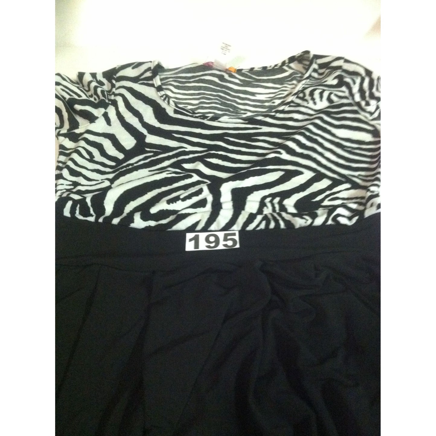 Catch My I Zebra Print and Black Dress - 3/4 Sleeve Scoop Collar Size M