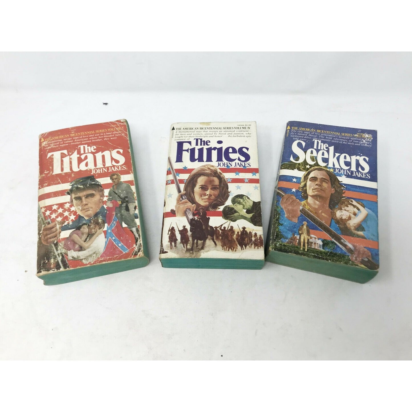 JOHN JAKES Paperback SET The TITANS The FURIES The SEEKERS 1976 Ed