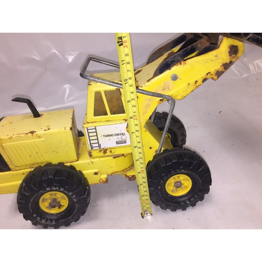 Vintage Tonka Turbo Diesel Loader - some rust and cracked windshield ( see photos) - Diecast Tractor Equipment Toy Collectible