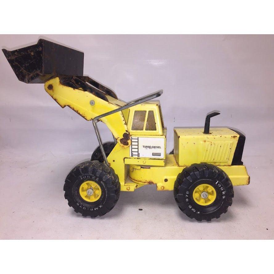 Vintage Tonka Turbo Diesel Loader - some rust and cracked windshield ( see photos) - Diecast Tractor Equipment Toy Collectible