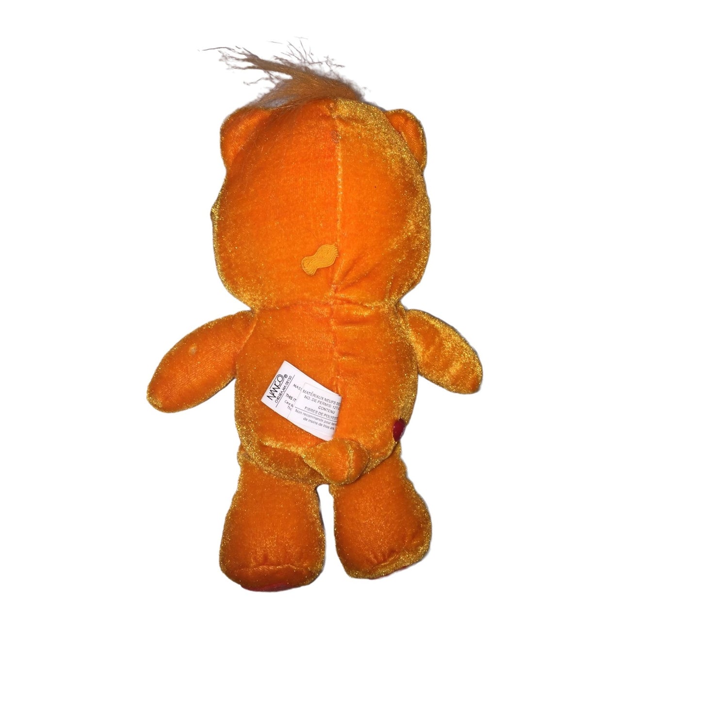 Vintage Care Bear Laugh A Lot Bear - Orange Bear with Yellow Star Plush Toy