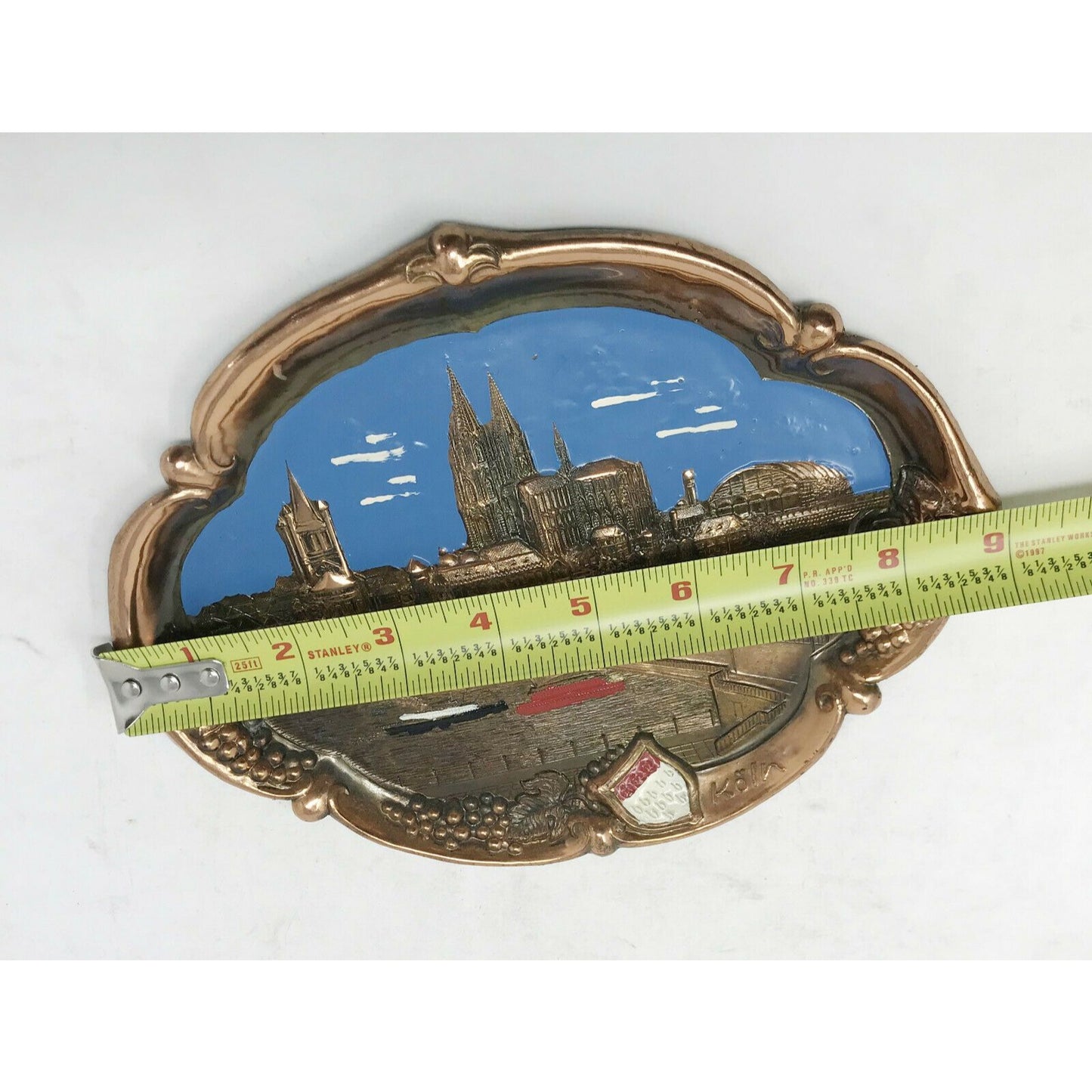 KOLN, GERMANY  Copper tone Hanging Painted relief City Souvenir