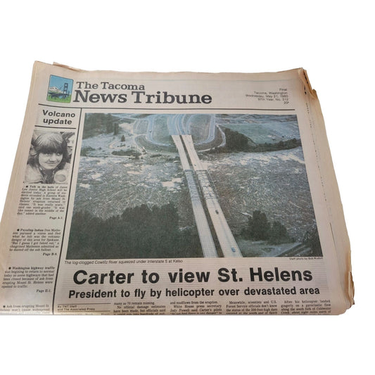President Carter to view Mount St. Helens - Newspaper - The Tacoma News Tribune  May 21st 1980