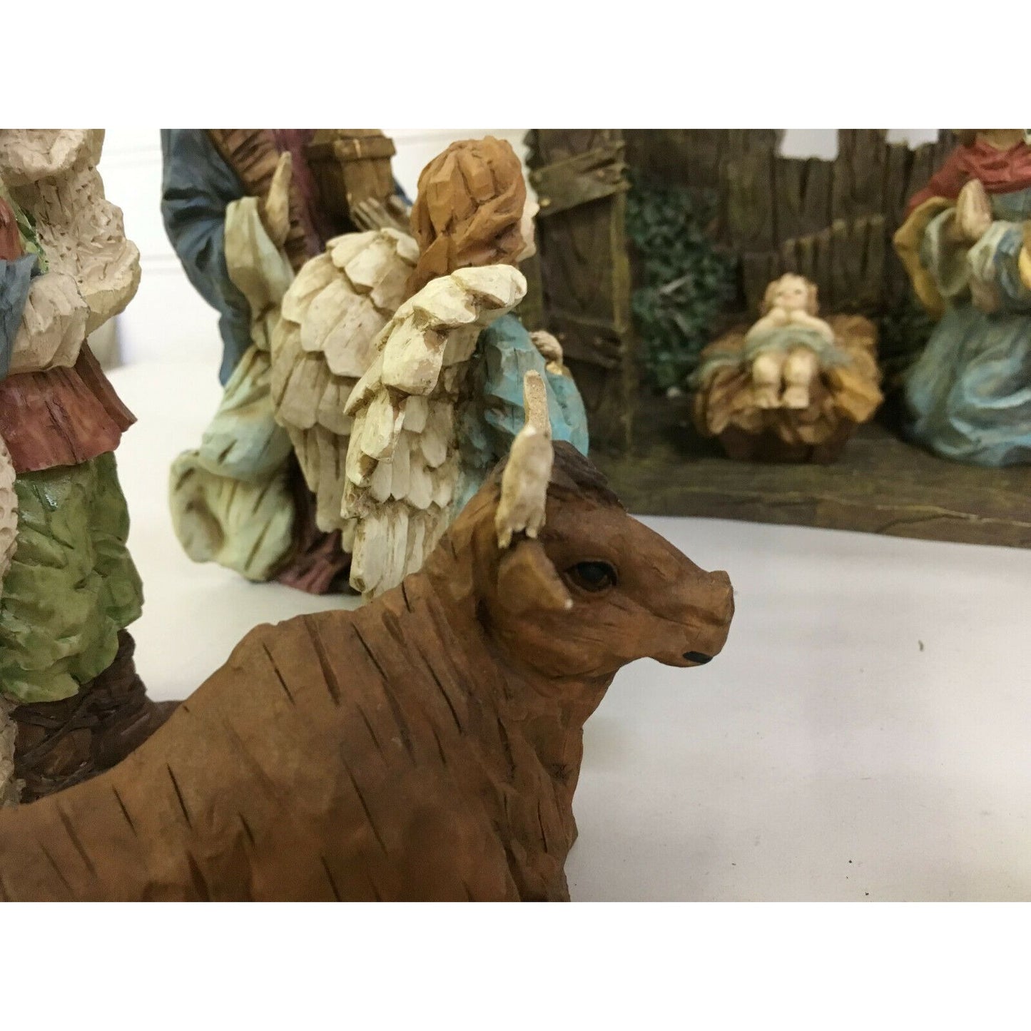 CHRISTMAS NATIVITY Scene Animals, Jesus, Mary, Angels, Joseph