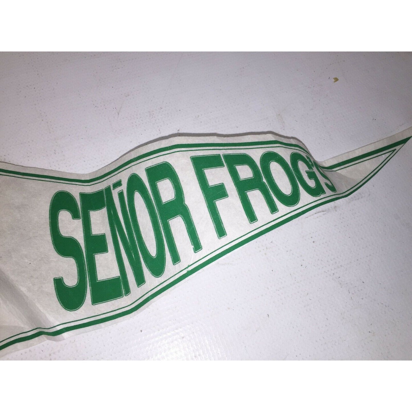 Vintage SENOR FROGS ACAPULCO White and Green Pennant SOUVENIR Bar