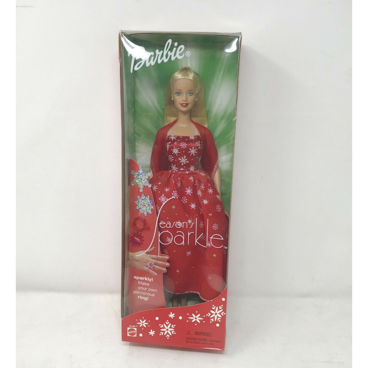 Barbie Season's Sparkle  2001 55198 Holiday Doll Damaged Box