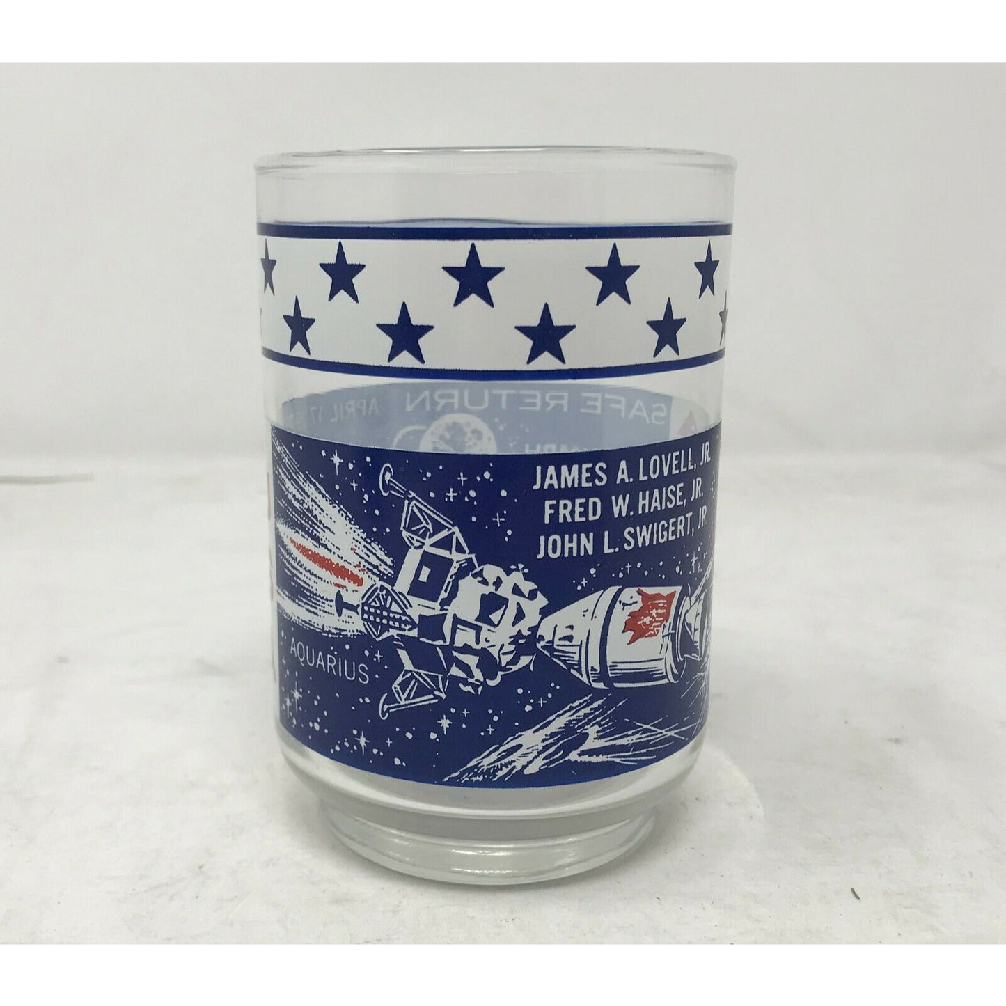 Vintage NASA Apollo 13 Commemorative Glass Great Condition -