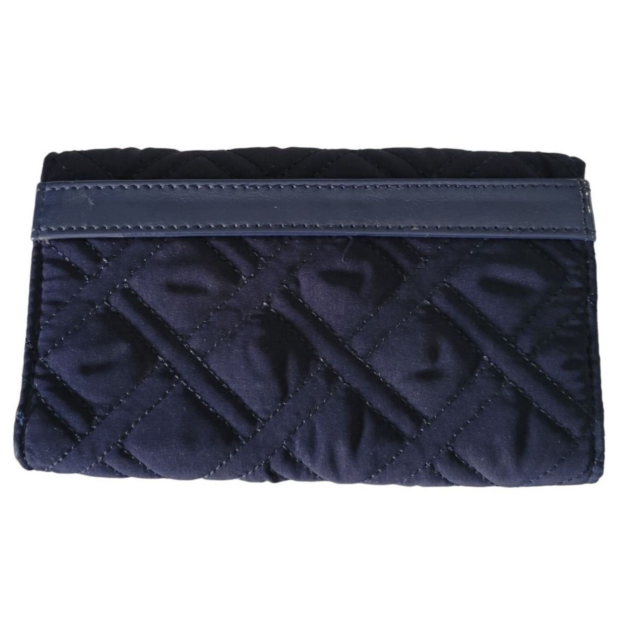 Vera Bradley Retired Navy Blue Trifold Billfold Style Wallet (snap closure) Coin Area, Credit Card Holder +