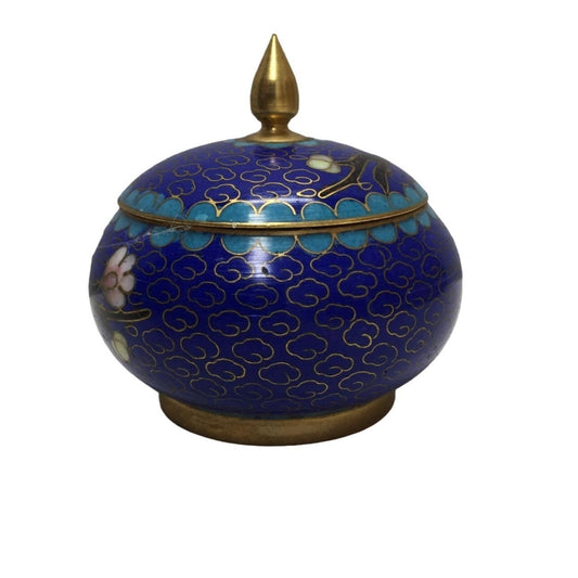 Small Lidded Spice or Trinket Jar - Intricate Floral design - Indian Look