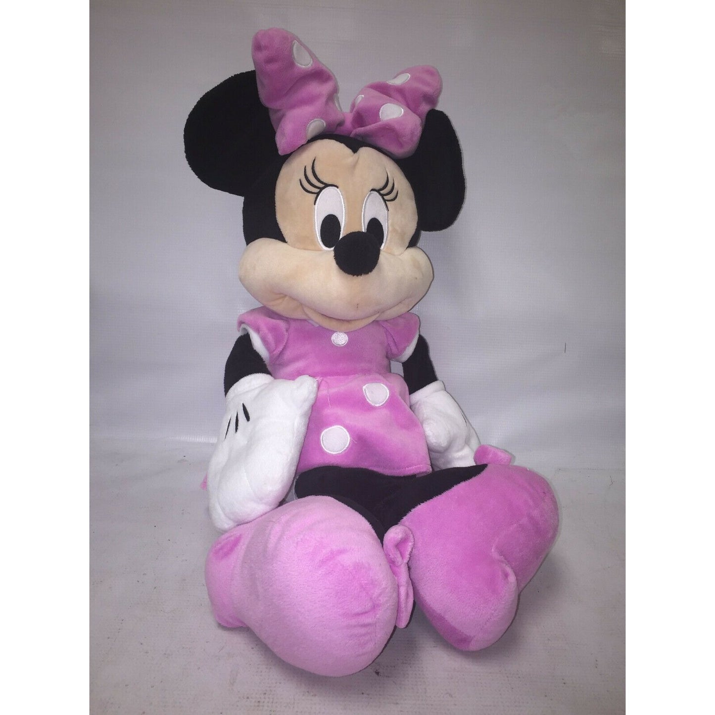 Pink Polka Dot Minnie Mouse Plush 18" Disney Toy - pink Dress