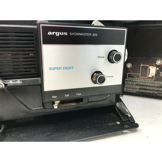 ARGUS Showmaster 872 SUPER EIGHT  Film Projector Untested (Light Works)