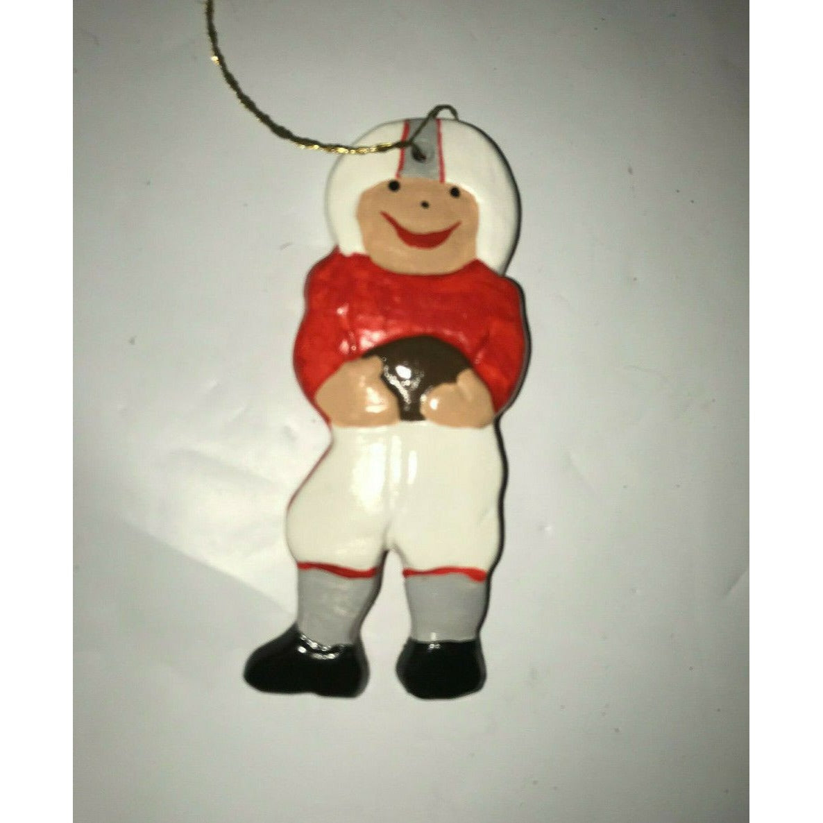 Baked and Treated Homemade CHRISTMAS Tree Ornament Football Player