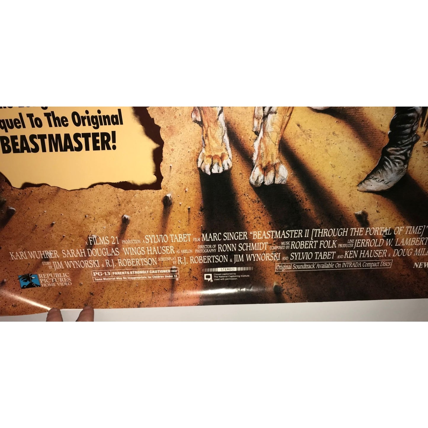 BEASTMASTER 2 Through the Portal of Time - Original Vintage Movie Poster -  Great Find!