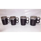 Stoneware DOUBLE FINGER Mug SET Chocolate w White Speckled Rim Unbranded  A+ Stuff Mugs