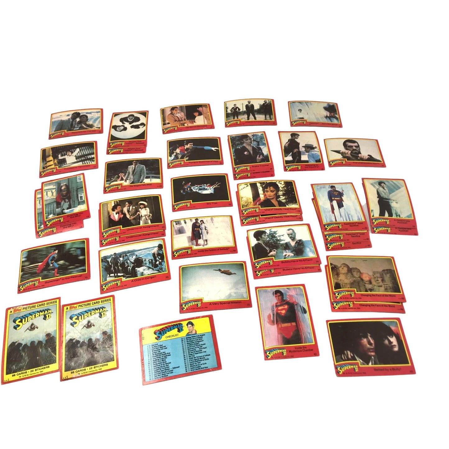 SUPERMAN 2 Character Profile and Picture Cards Set Movie Cards