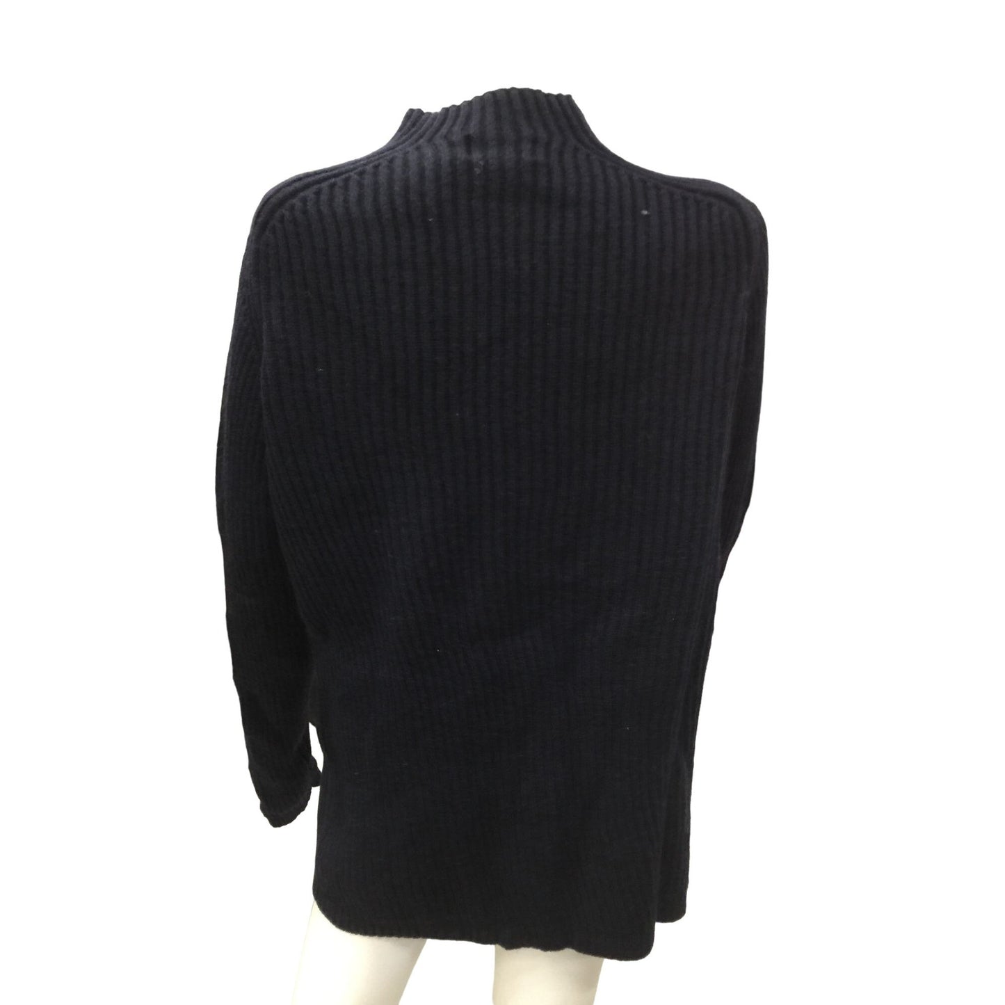 Express Mens Merino Wool Sweater size XL Black (Bluish hue in some light) - High Collar / Ribbed Design