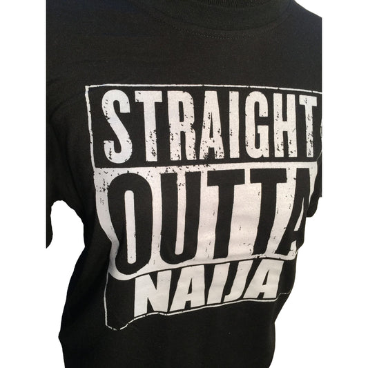 Straight Outta Naija Black and White T Shirt - Size Medium