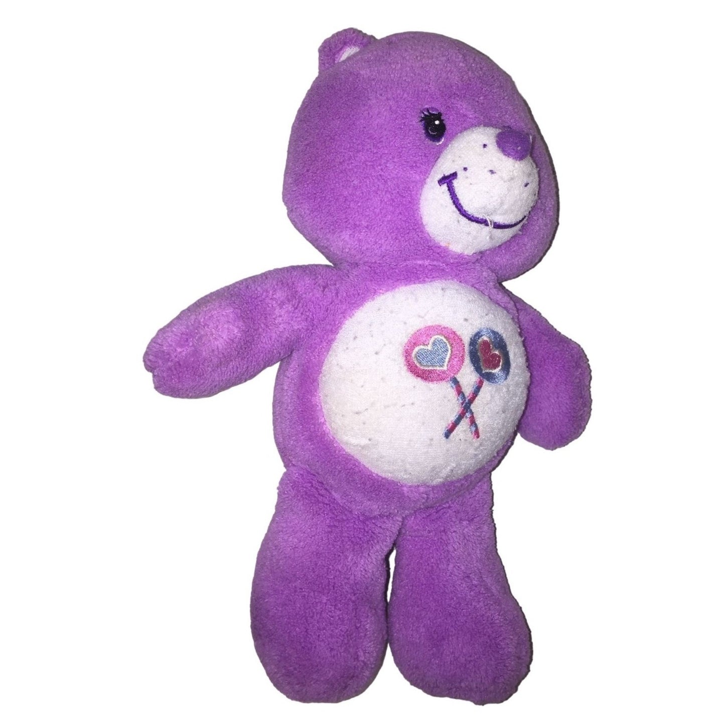 Care Bears SHARE BEAR Plush - Purple with Lollipops and sweet smile 9" Tall