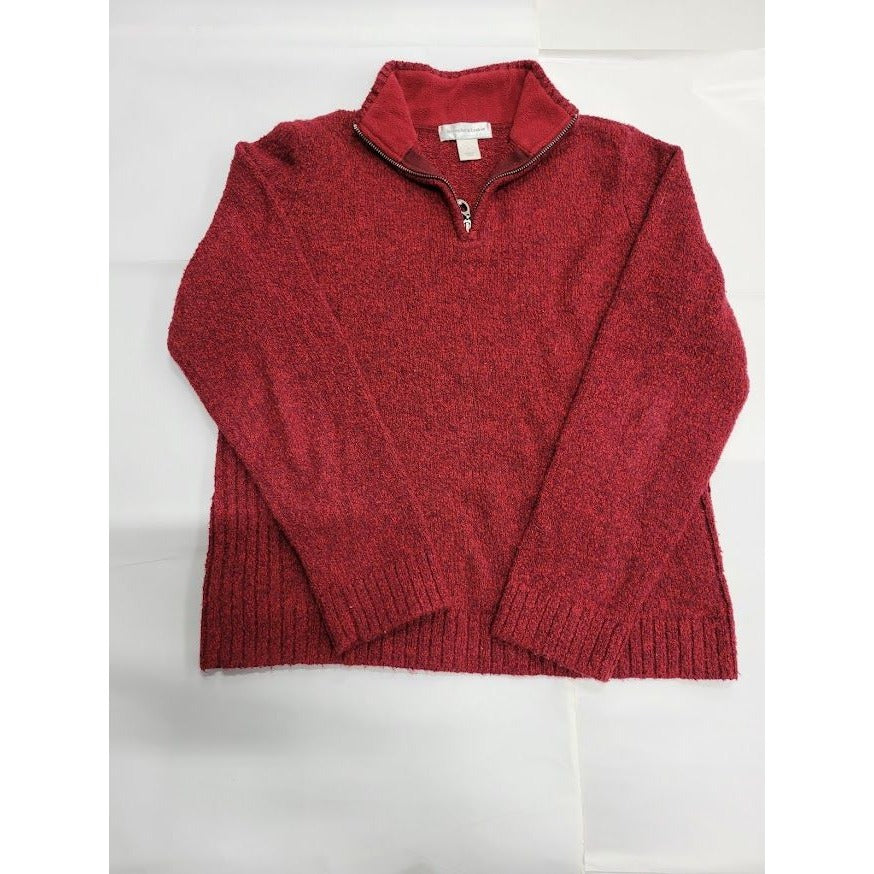 Christopher & Banks Red 1/4 zip pullover Sweater Size Small - very good condition (see photos)