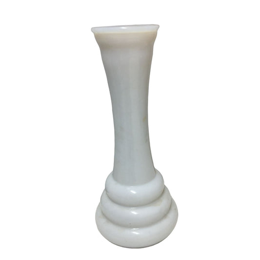 Vintage Milk Glass Vase with Rings at bottom - unique design by Randall