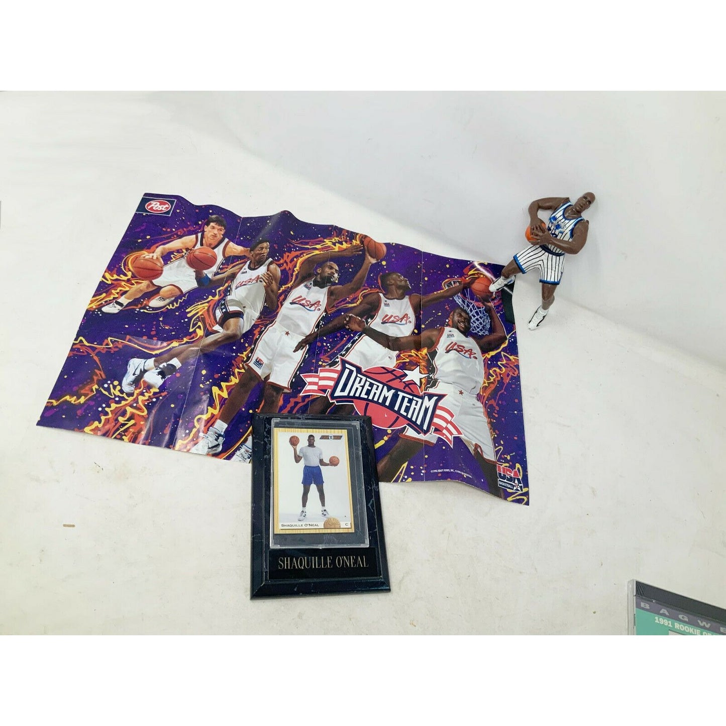 Shaquille O'Neal Set '92 Card on Plaque, Figure, Dream Team Poster