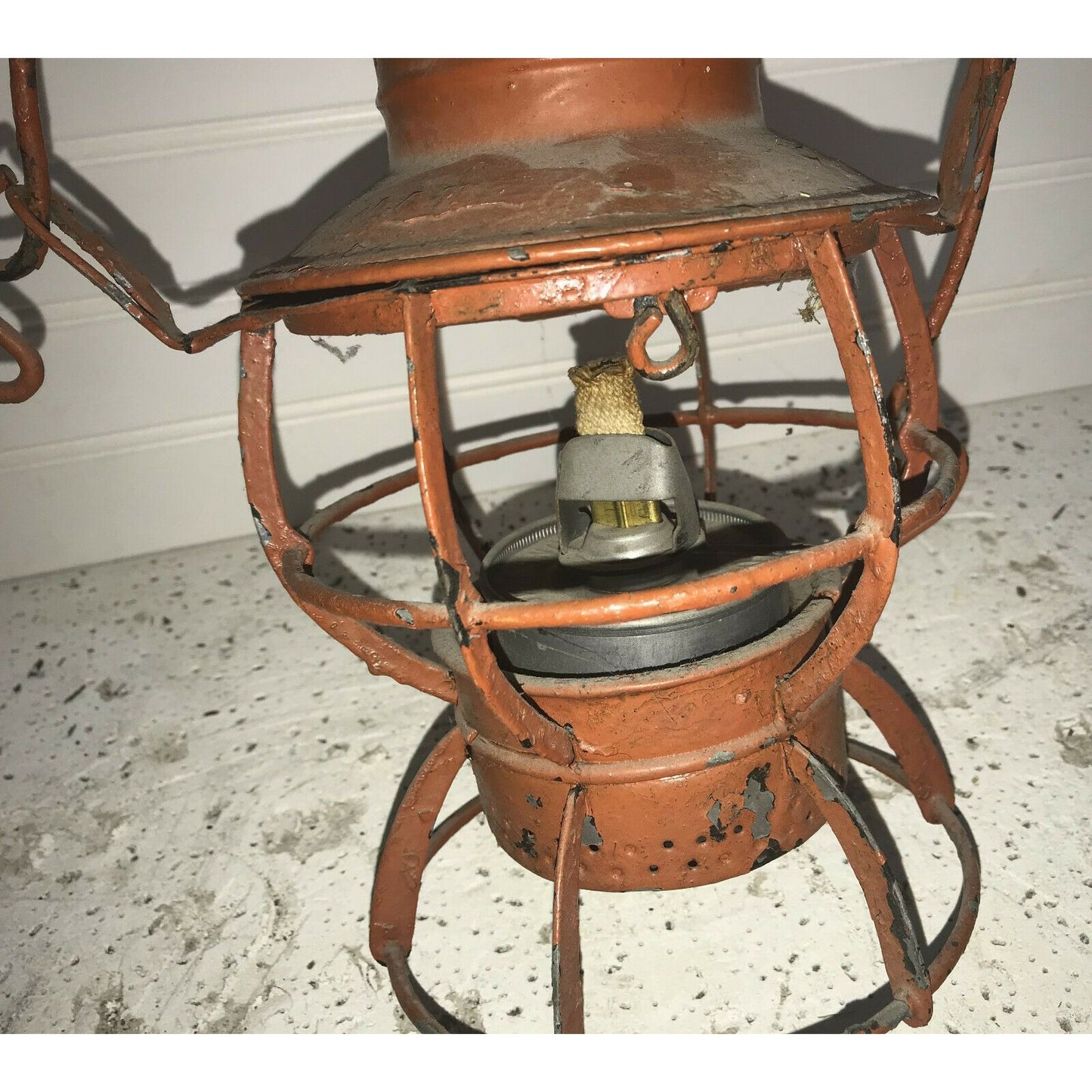 Antique DRESSEL Lamp RED METAL Railroad Lantern - Arlington NJ