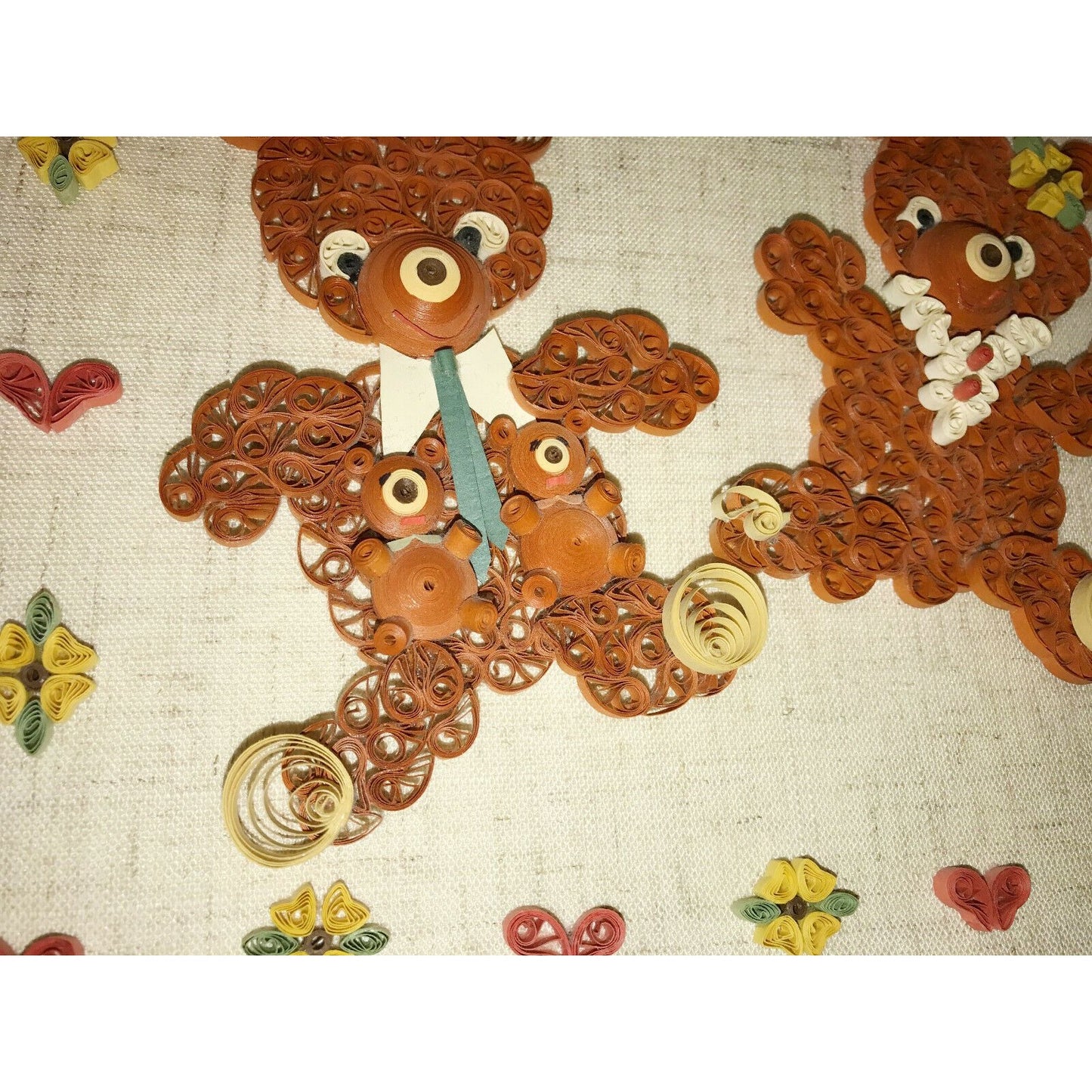 TEDDY BEAR Handmade Paper Quilling Wall Art design Kids Room Decor