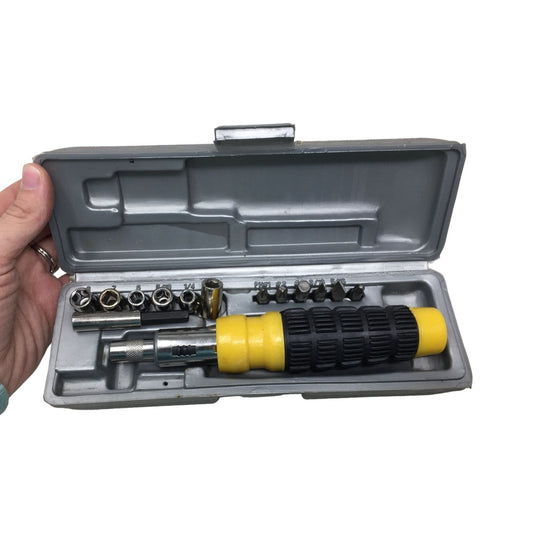 Ratcheting Socket and Driver Set with Case  - Bits and Sockets Shown Included