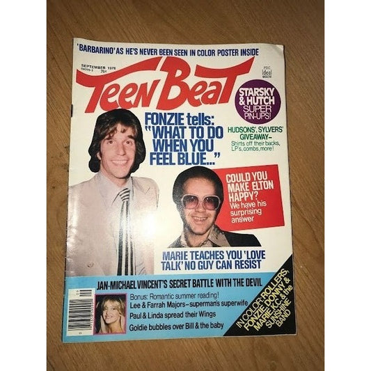 Teen Beat Magazine September 1976 'Barbarino' as he's never been seen in color poster inside