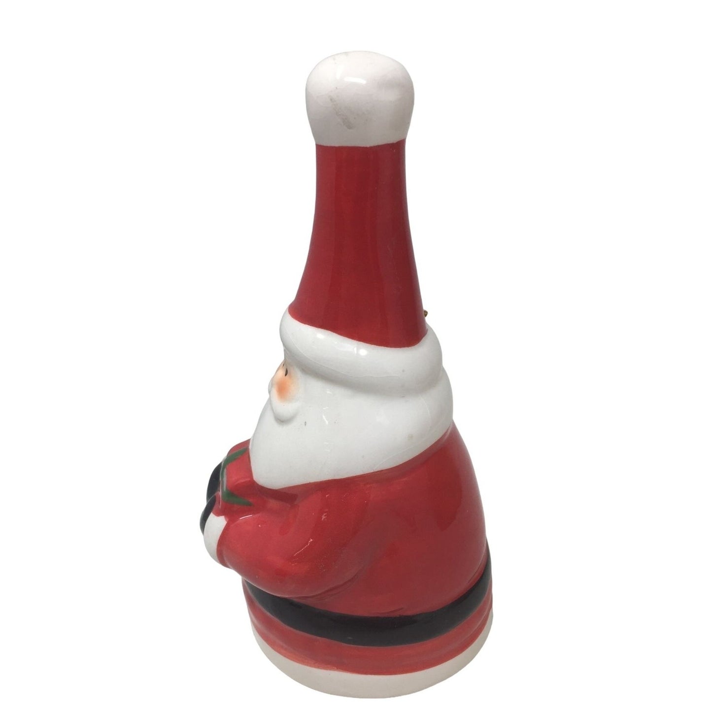 Holiday Decor - Santa Claus Ceramic Bell - Cute Fun Christmas Decoration