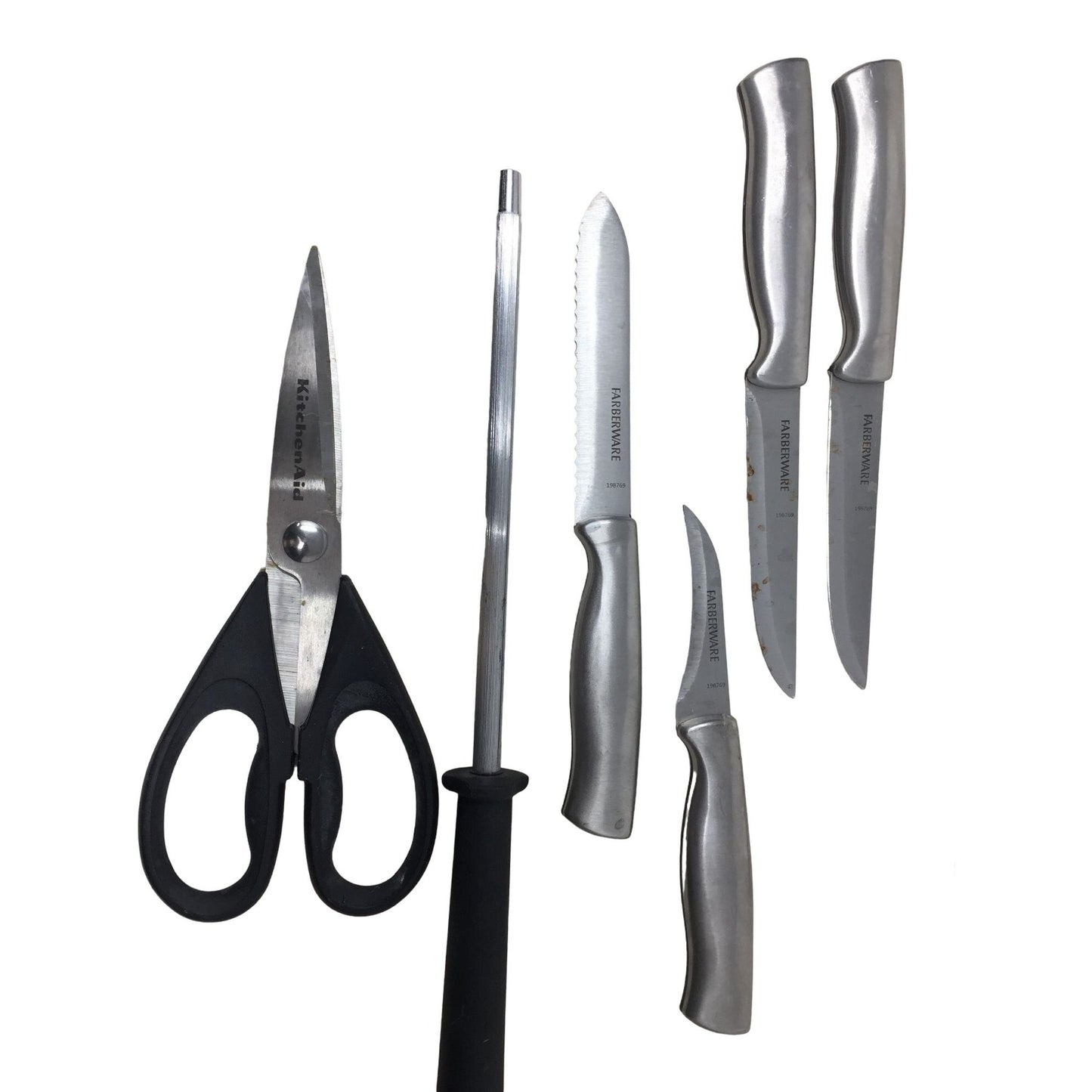 Farberware 12 piece Knife Set - Black Knife Block with Sharpenter, Scissors and 9 Knives