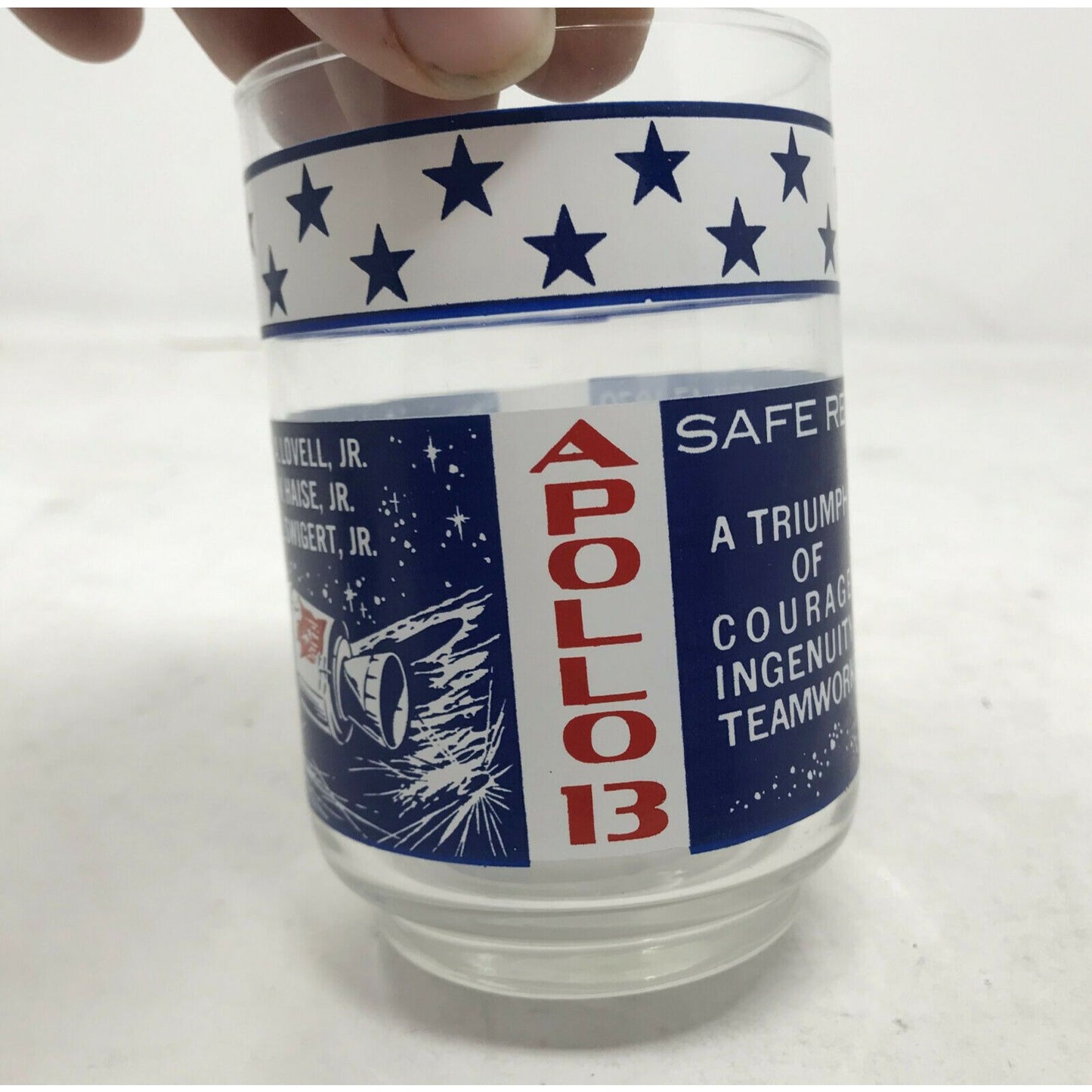 Vintage NASA Apollo 13 Commemorative Glass Great Condition -