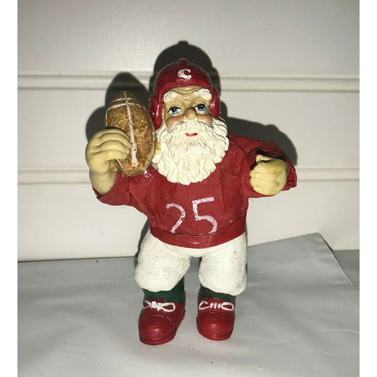 FOOTBALL Player SANTA CLAUS (#25!) Christmas Tree Ornament Holiday