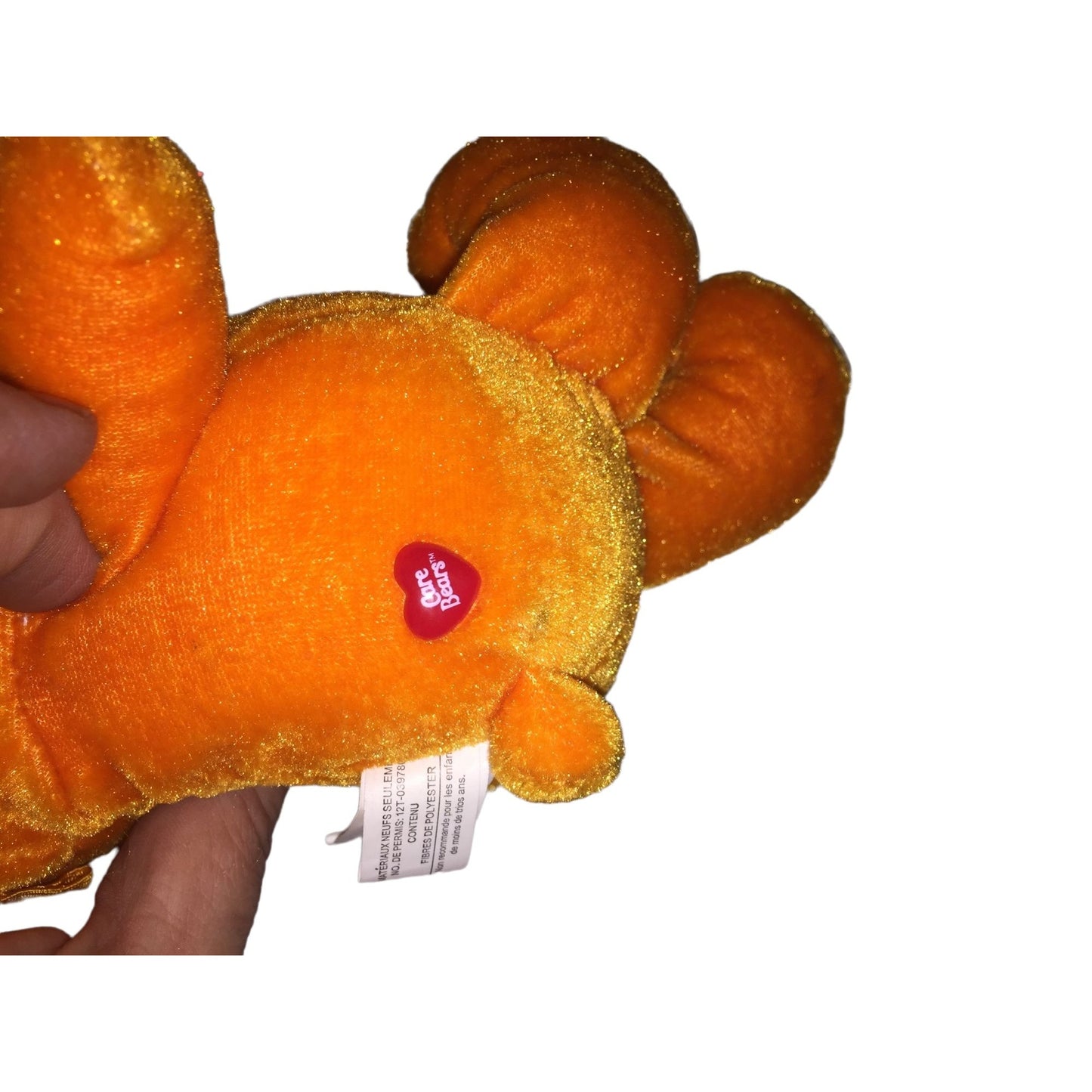 Vintage Care Bear Laugh A Lot Bear - Orange Bear with Yellow Star Plush Toy