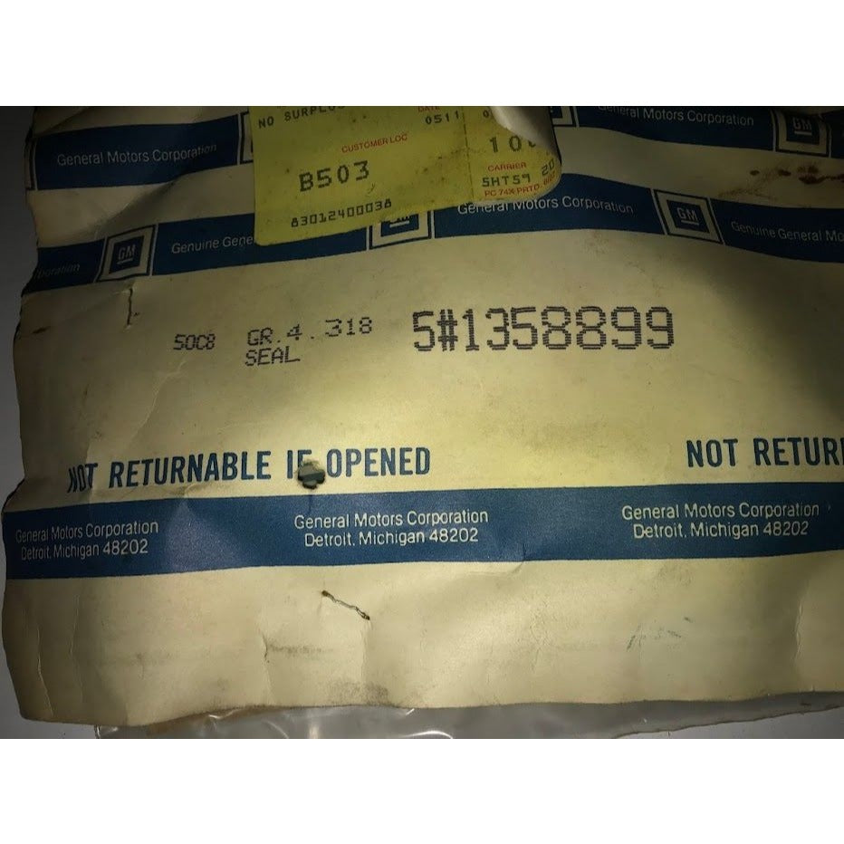 Genuine GM Part - SEAL #1358899 -NOS -Discontinued General Motors vintage Replacement auto part -NIP -Single Seal Only -package not included