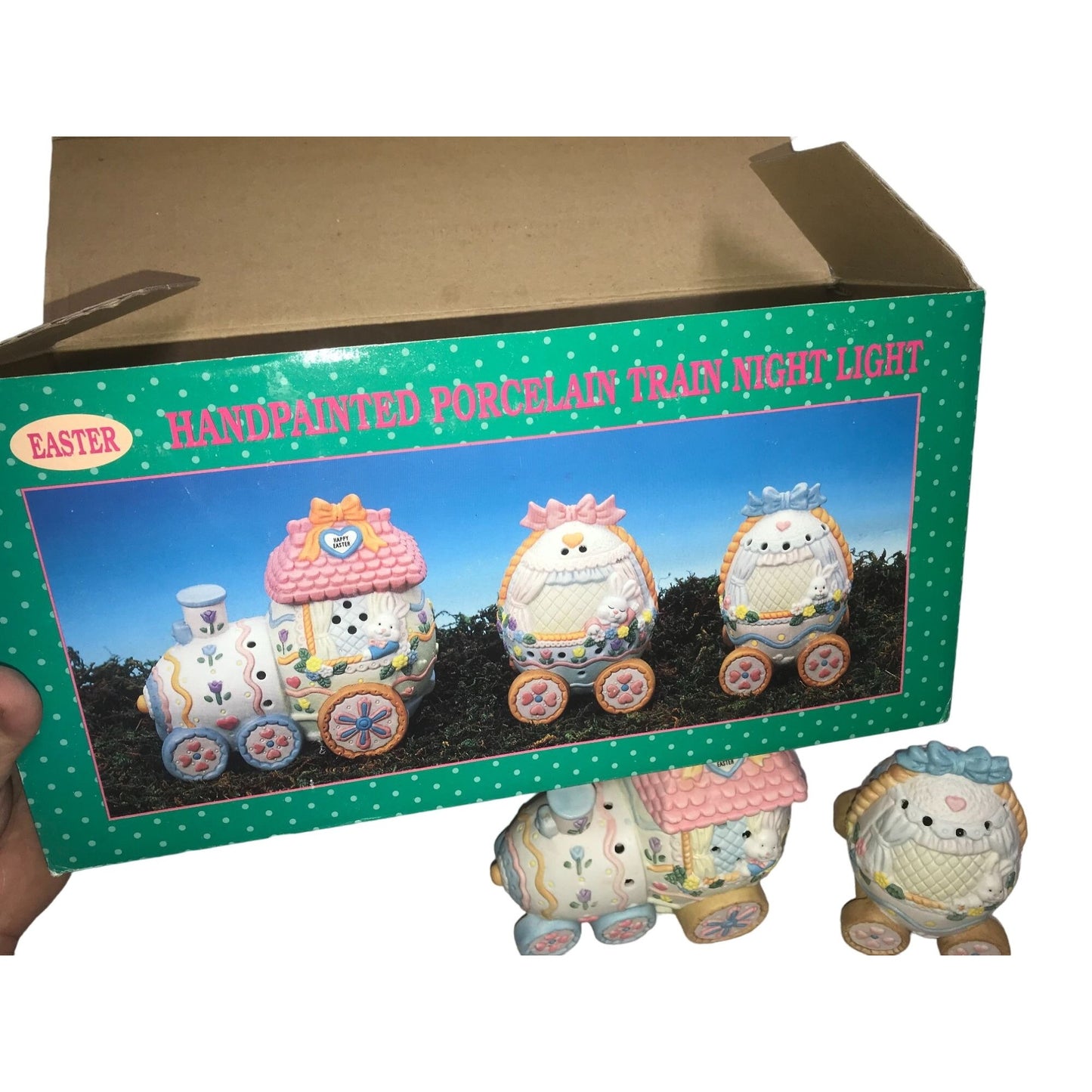 Easter Train that Lights Up - Easter Egg Train cars - Pastel Motif