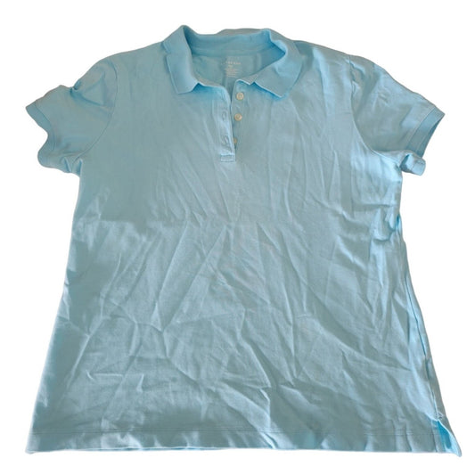 Vintage Lands End Light Blue Polo Shirt Womens Size S/P (Small) 6-8 - short sleeves