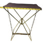 Vintage Camping Stool Portable Brown Canvas & Metal Chair Folds up for easy Transport - Little to No Use - Great Find!