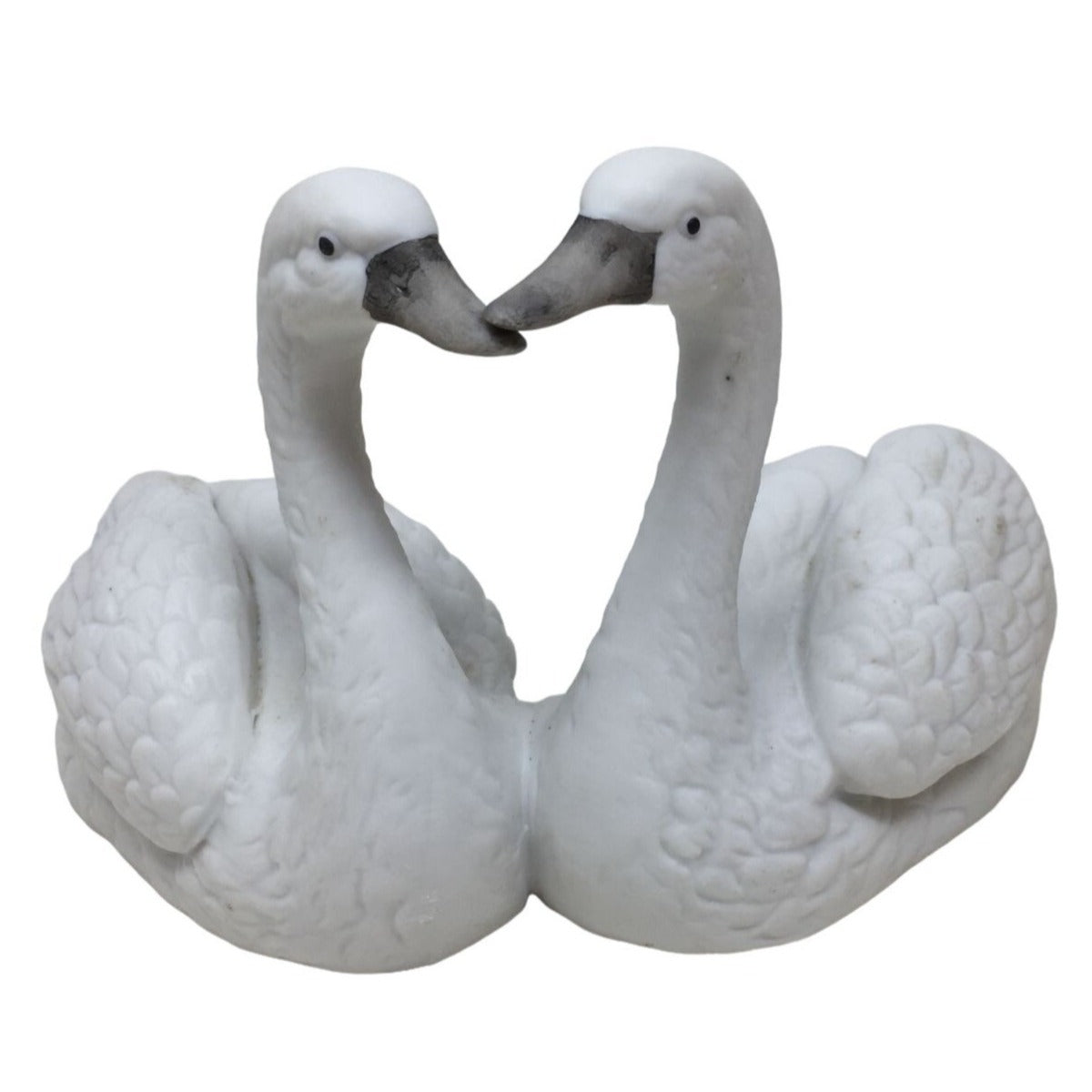 Vintage Swan Figurines  (1974) Aldon Accessories White Ceramic Swan Pair -