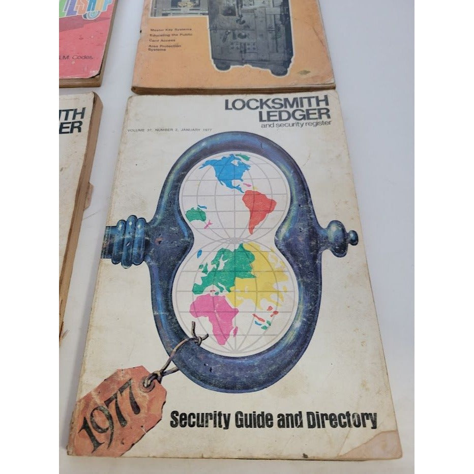 Vintage Locksmith Ledger 1975 1977, 1980 - Codes and other locksmith news/ info - Vintage periodicals - some wear - see photos